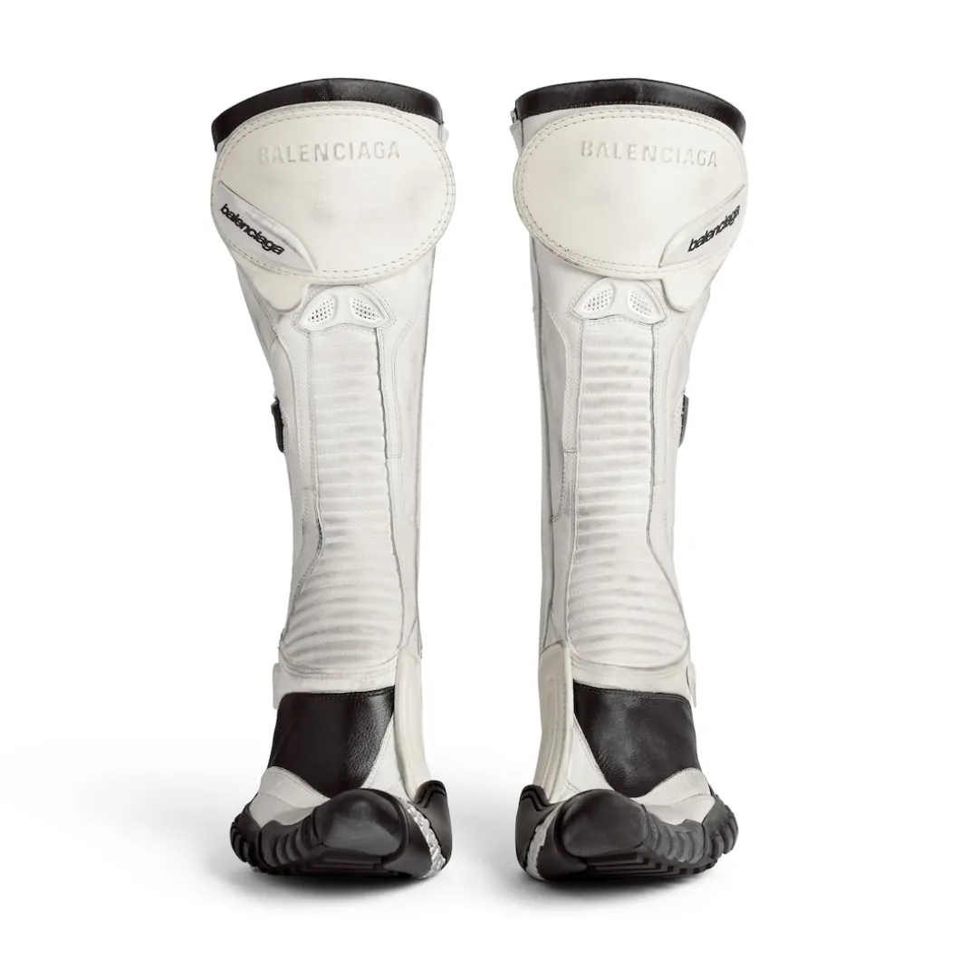 Stivaletti Biker 90 Mm da Donna in Bianco/beige/nero