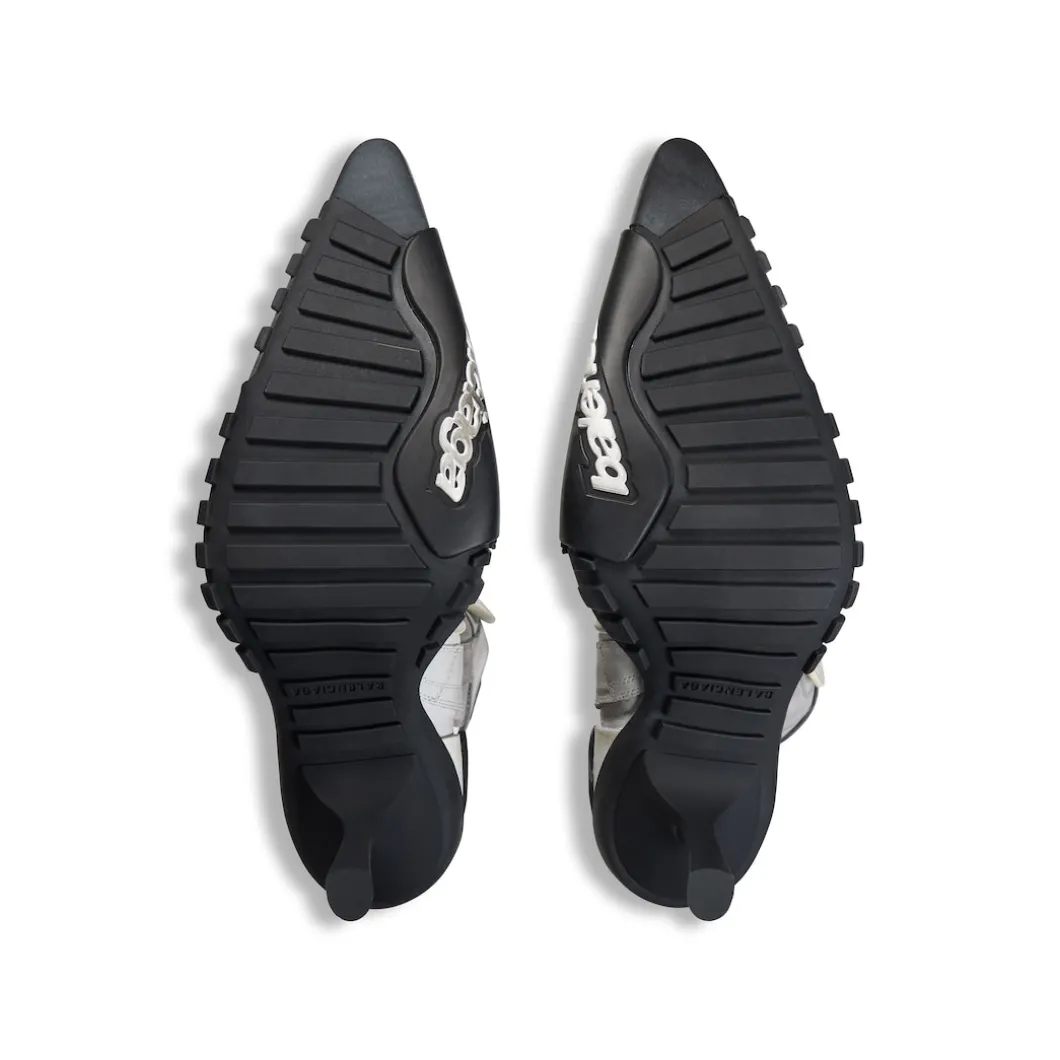 Stivaletti Biker 90 Mm da Donna in Bianco/beige/nero