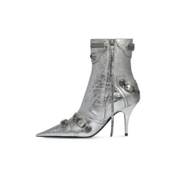 Stivaletti Cagole 90 Mm Metallizzati da Donna in Argento