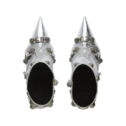 Stivaletti Cagole 90 Mm Metallizzati da Donna in Argento