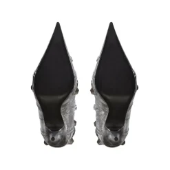 Stivaletti Cagole 90 Mm Metallizzati da Donna in Argento