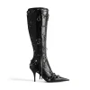 Stivali Cagole 90 Mm Con Piercing  da Donna in Nero