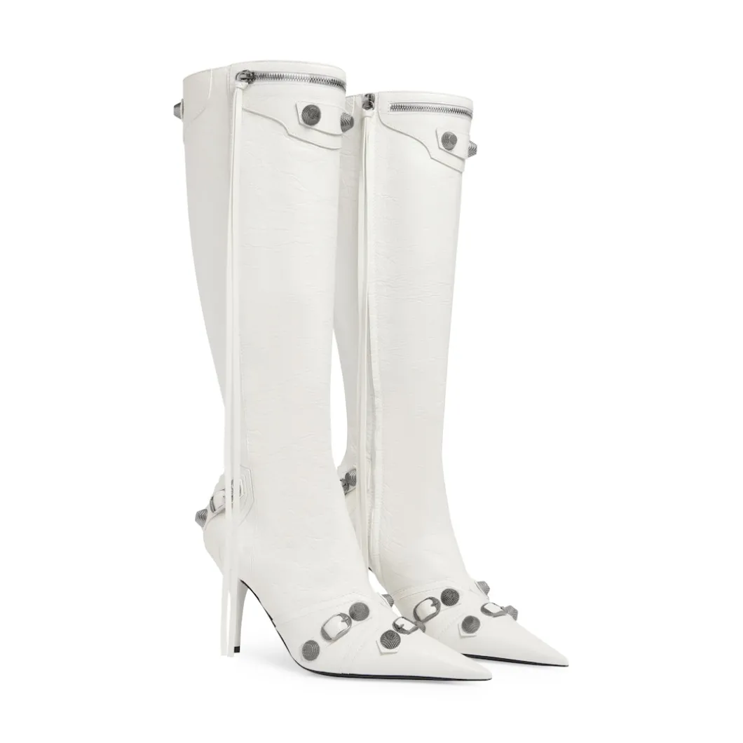 Stivali Cagole 90 Mm da Donna in Bianco Ottico