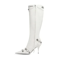 Stivali Cagole 90 Mm da Donna in Bianco Ottico