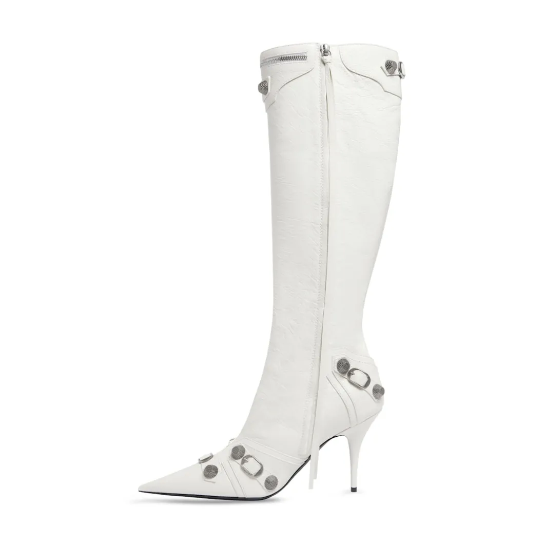 Stivali Cagole 90 Mm da Donna in Bianco Ottico