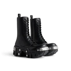 Stivali Con Lacci Bulldozer  da Donna in Nero