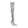Stivali Over-the-knee Knife 110 Mm Allover Logo da Donna in Argento