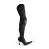 Stivali Sopra Il Ginocchio Biker 90 Mm da Donna in Nero