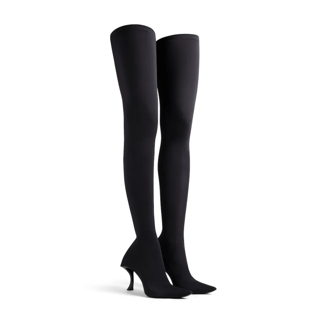 Stivali Sopra Il Ginocchio Hourglass 100 Mm da Donna in Nero
