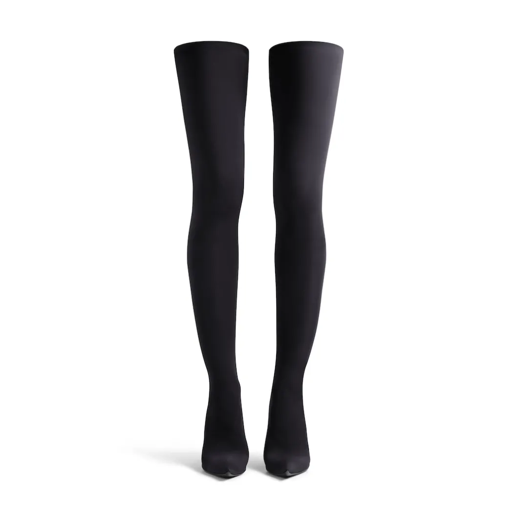 Stivali Sopra Il Ginocchio Hourglass 100 Mm da Donna in Nero