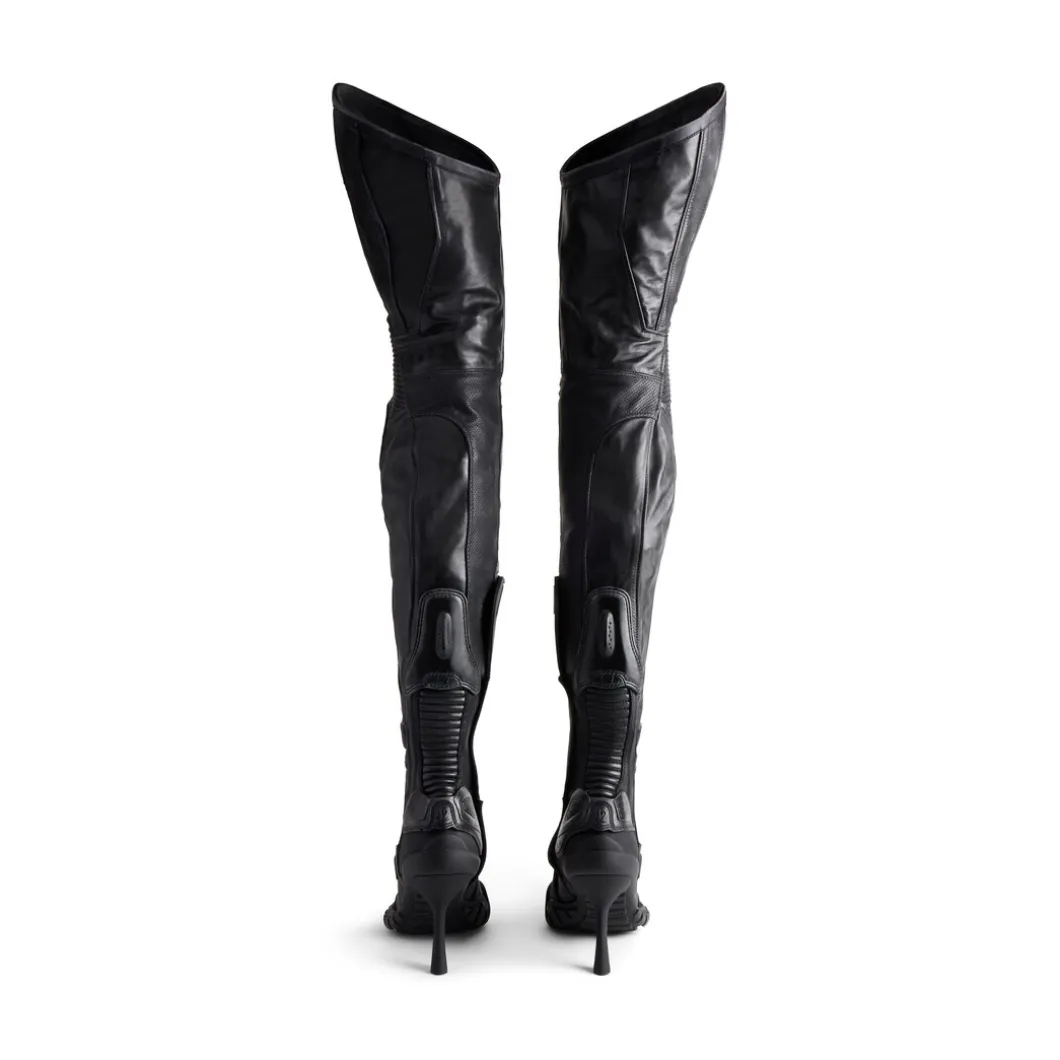 Stivali Sopra Il Ginocchio Biker 90 Mm da Donna in Nero