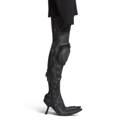 Stivali Sopra Il Ginocchio Biker 90 Mm da Donna in Nero