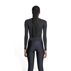 Top 3b Sports Icon Fitted A Maniche Lunghe  da Donna in Nero