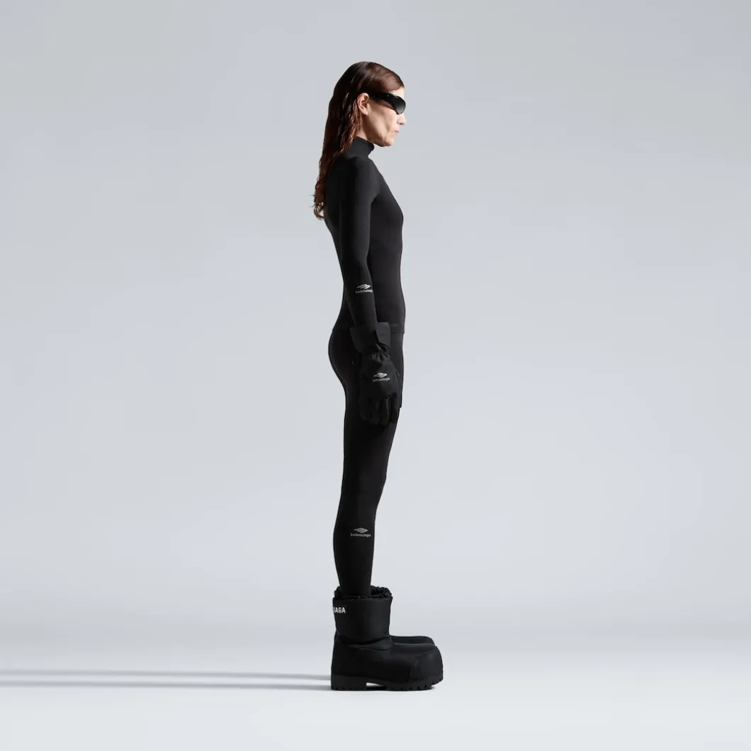 Top Con Mezza Zip 3b Sports Icon Aderente da Donna in Nero