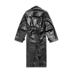 Trench Cocoon Aderente da Donna in Nero