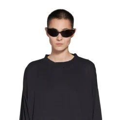 T-shirt A Maniche Lunghe Balenciaga Oversize in Nero Délavé
