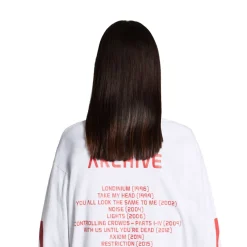 T-shirt A Maniche Lunghe Balenciaga Music | Archive Series Connected Medium Fit in Grigio Chiaro/rosso