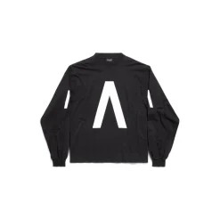 T-shirt A Maniche Lunghe Balenciaga Music | Archive Series Connected Medium Fit in Nero/bianco