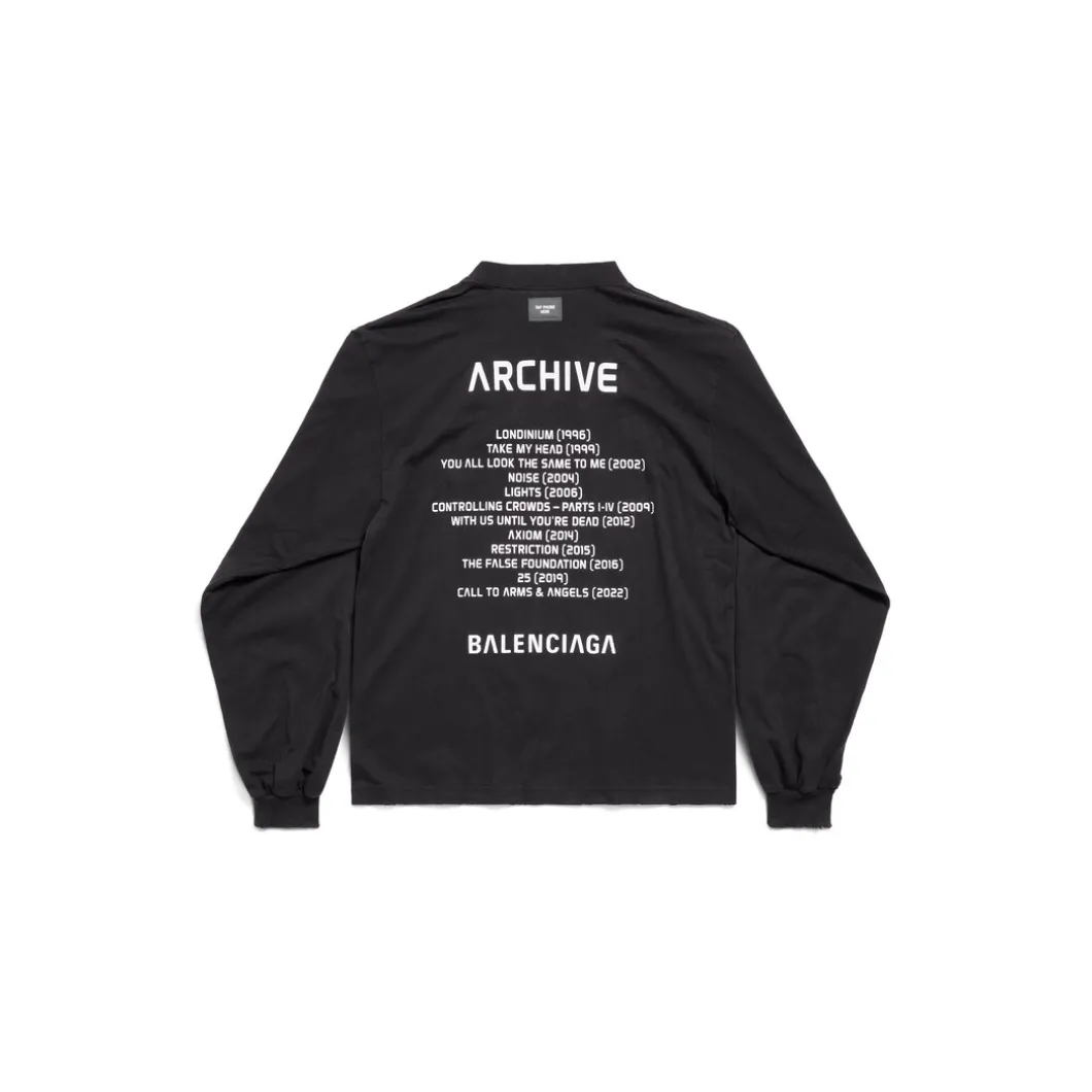 T-shirt A Maniche Lunghe Balenciaga Music | Archive Series Connected Medium Fit in Nero/bianco