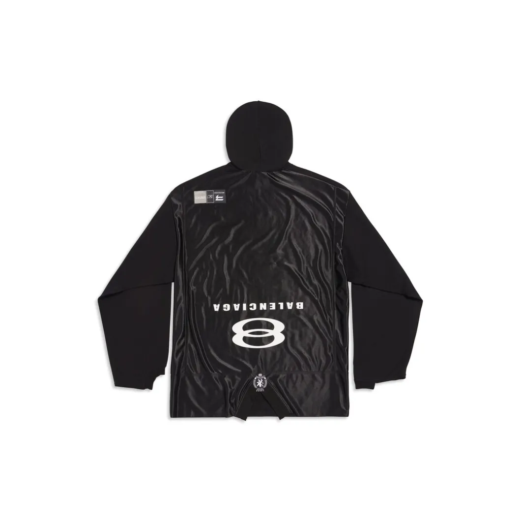 T-shirt A Maniche Lunghe Deconstructed Unity Sports Icon Oversize in Nero/bianco