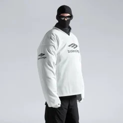 T-shirt A Maniche Lunghe Ski 3b Sports Icon Large Fit in Bianco