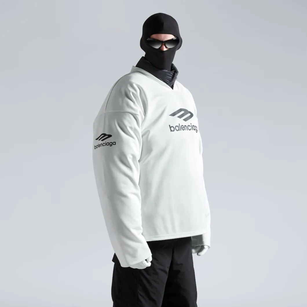 T-shirt A Maniche Lunghe Ski 3b Sports Icon Large Fit in Bianco