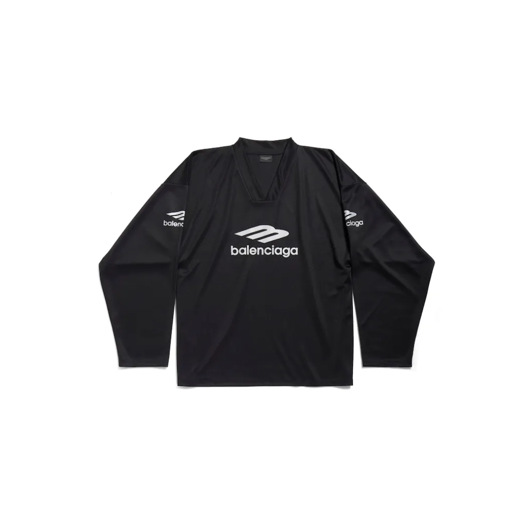 T-shirt A Maniche Lunghe Ski 3b Sports Icon Large Fit in Nero