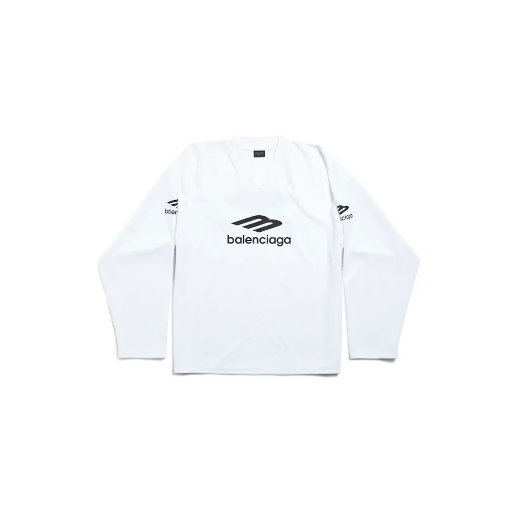 T-shirt A Maniche Lunghe Ski 3b Sports Icon Large Fit in Bianco