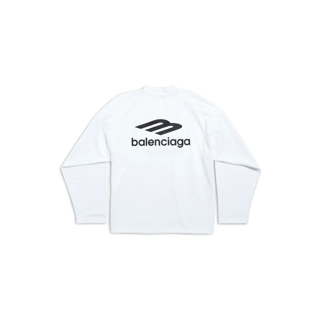 T-shirt A Maniche Lunghe Ski 3b Sports Icon Large Fit in Bianco