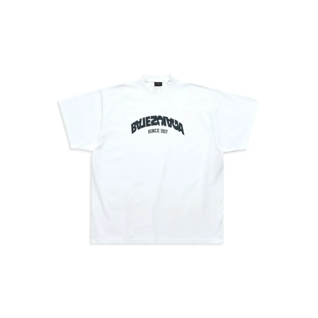 T-shirt Back Flip Oversize in Bianco/nero
