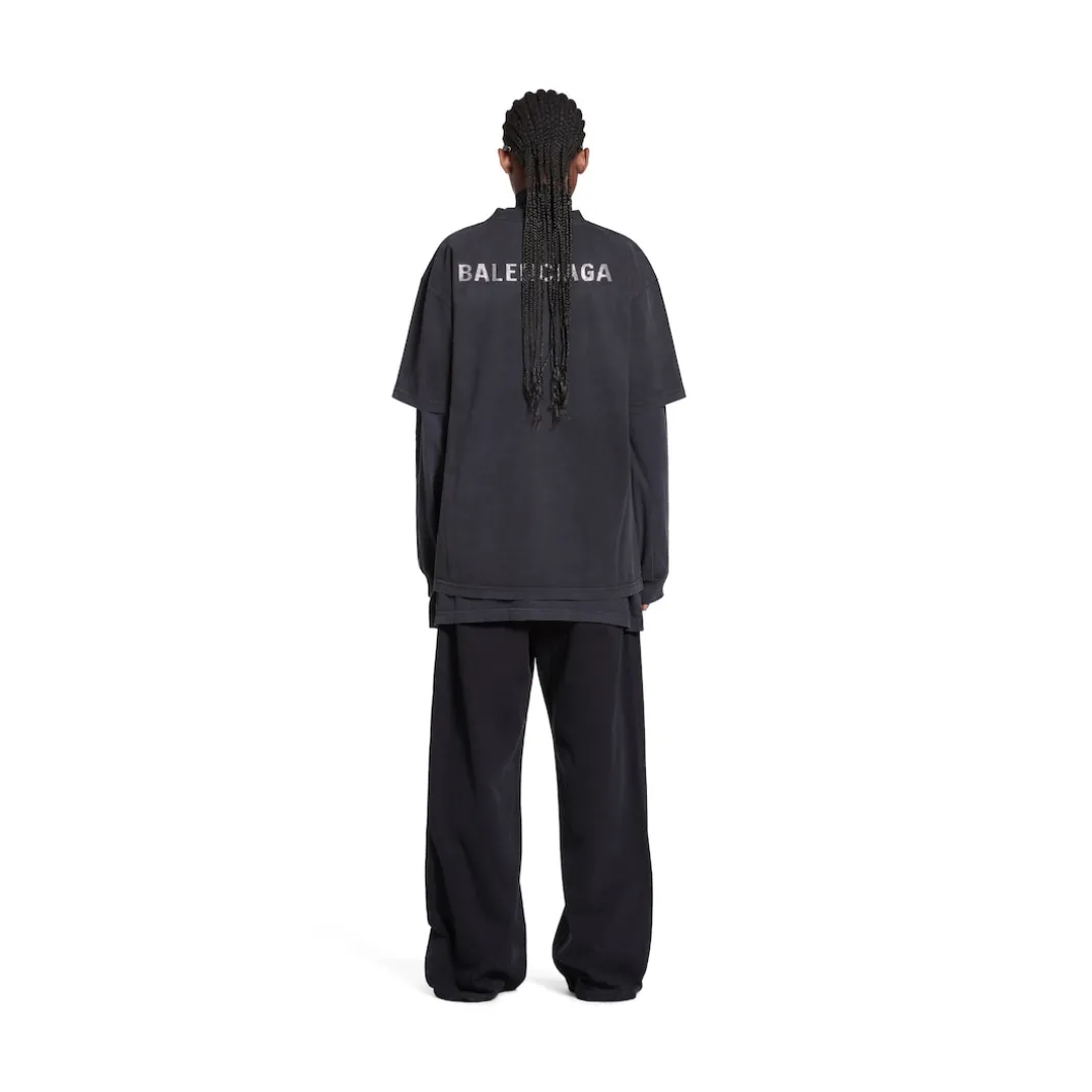 T-shirt Balenciaga Back Large Fit da Donna in Nero