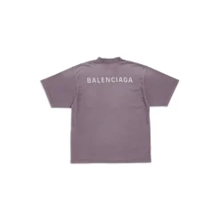 T-shirt Balenciaga Back Medium Fit in Viola/grigio