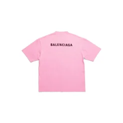 T-shirt Balenciaga Back Medium Fit da Donna in Rosa Fluo