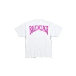 T-shirt Balenciaga Hand-drawn Medium Fit da Donna in Bianco