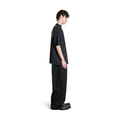 T-shirt Balenciaga Hand-drawn Medium Fit in Nero D&eacute;lav&eacute;