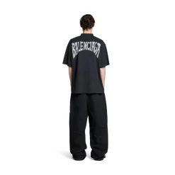 T-shirt Balenciaga Hand-drawn Medium Fit in Nero Délavé