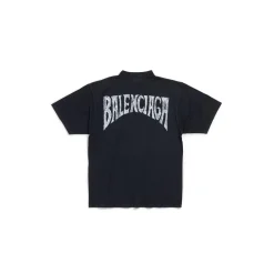 T-shirt Balenciaga Hand-drawn Medium Fit in Nero Délavé