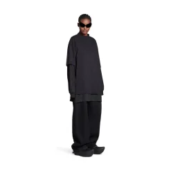 T-shirt Balenciaga Medium Fit in Nero Délavé