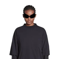T-shirt Balenciaga Medium Fit in Nero D&eacute;lav&eacute;