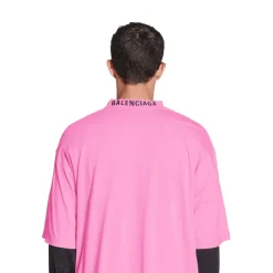 T-shirt Balenciaga Medium Fit in Rosa/nero