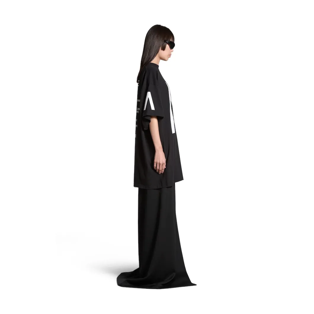 T-shirt Balenciaga Music | Archive Series Connected Oversize in Nero/bianco