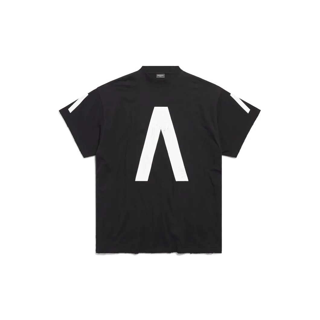 T-shirt Balenciaga Music | Archive Series Connected Oversize in Nero/bianco