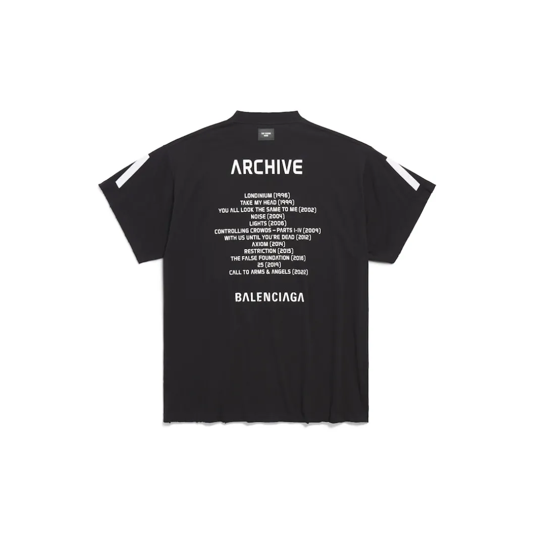 T-shirt Balenciaga Music | Archive Series Connected Oversize in Nero/bianco