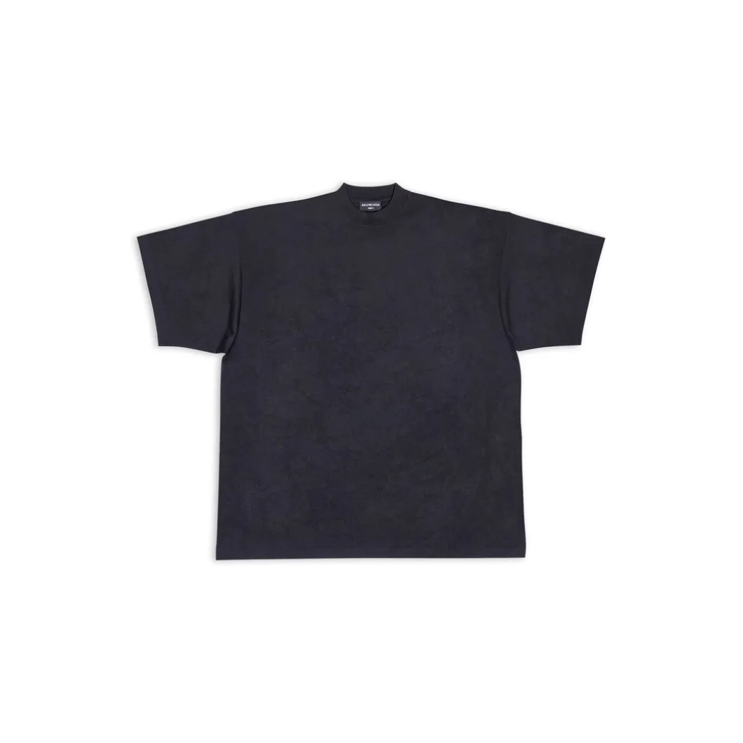 T-shirt Balenciaga Tab Oversized da Donna in Nero