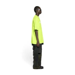 T-shirt Caps Boxy Fit in Giallo Fluo
