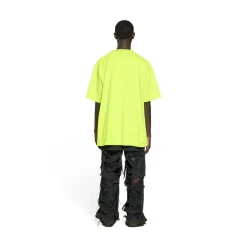 T-shirt Caps Boxy Fit in Giallo Fluo