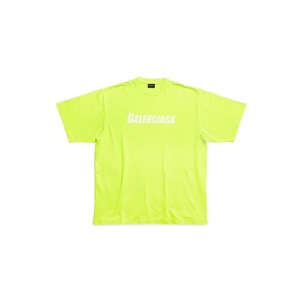 T-shirt Caps Boxy Fit in Giallo Fluo