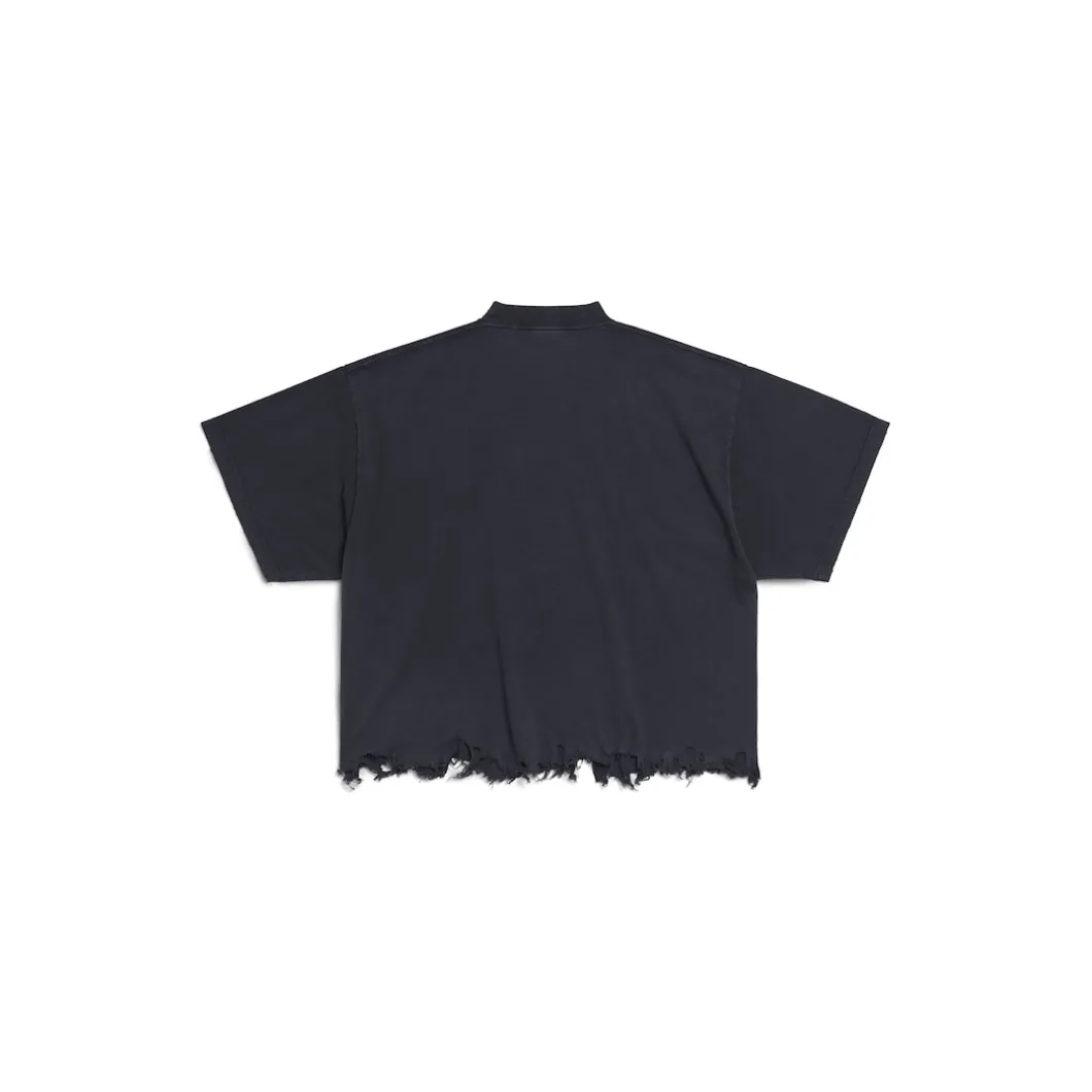 T-shirt Cropped Unity Sports Icon Large Fit in Nero/bianco