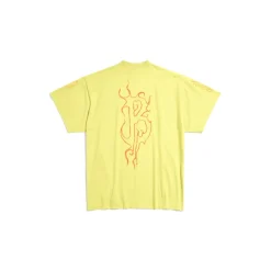 T-shirt Darkwave Oversize in Giallo/rosso