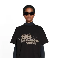 T-shirt Hand-drawn Bb Icon Medium Fit in Nero
